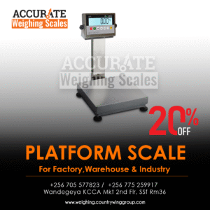 Platform weighing scales are available in stock for sale at Wandegeya