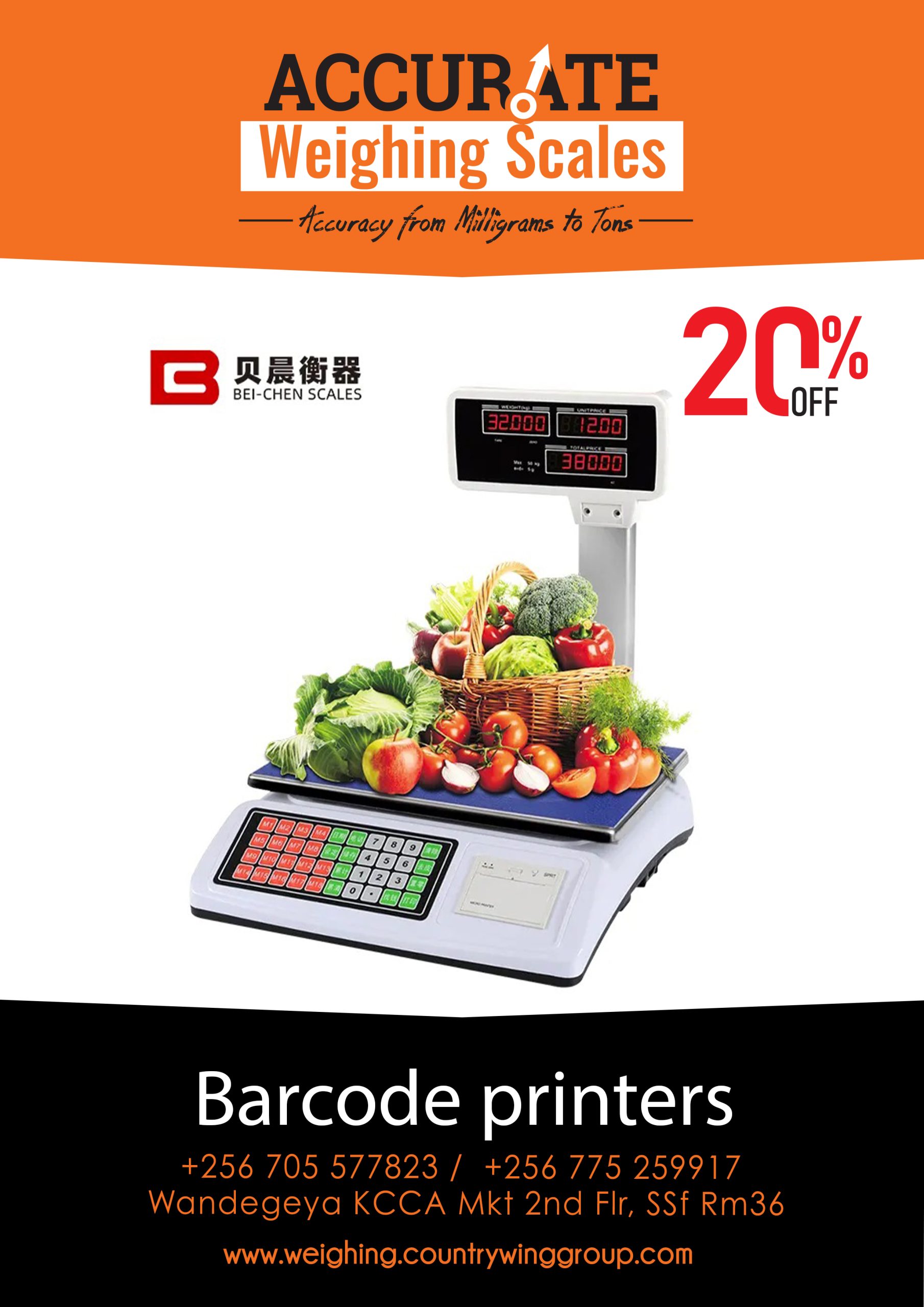 Barcode printing scales 